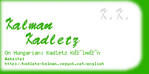 kalman kadletz business card